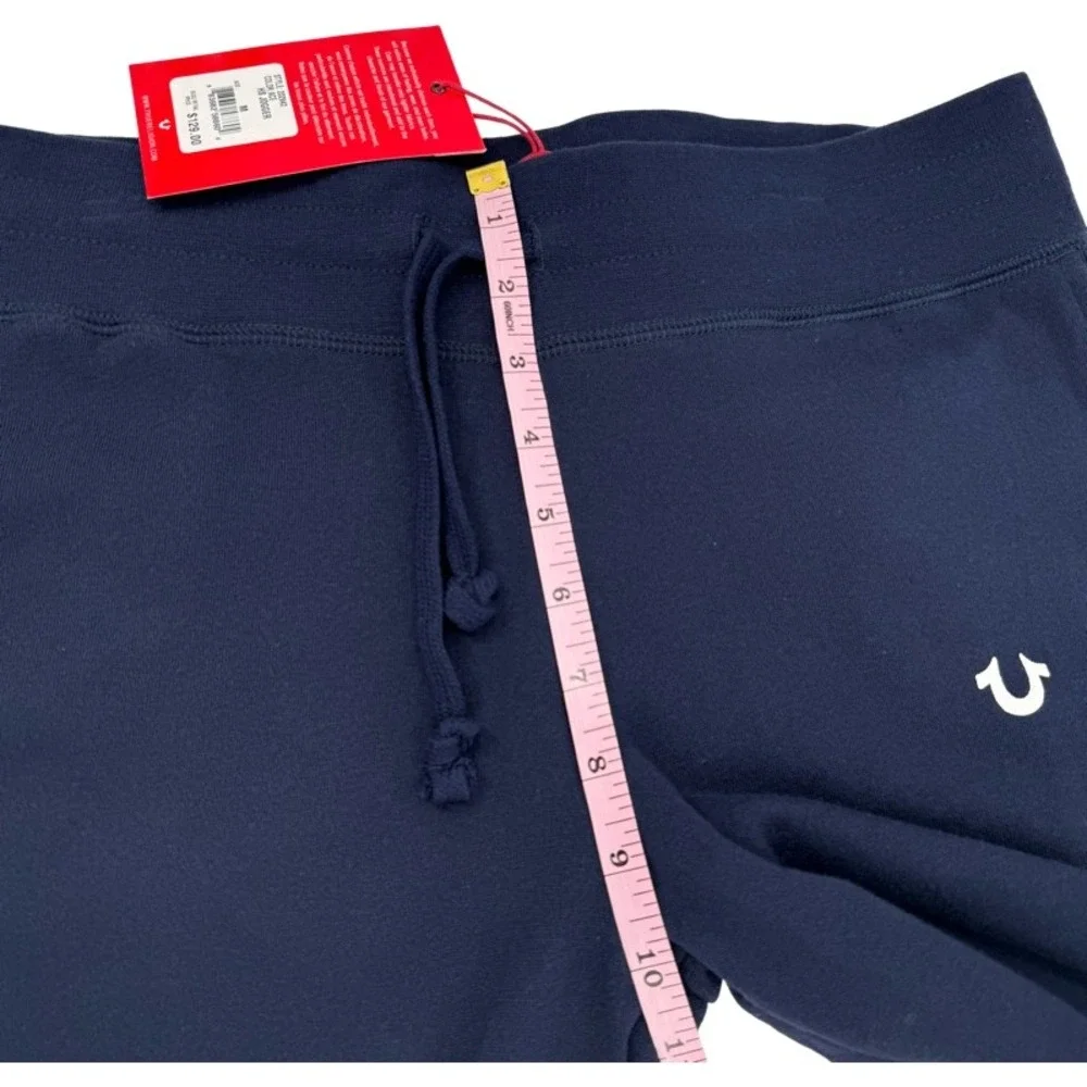 TRUE RELIGION NEW Medium Joggers Navy Blue Horseshoe Logo Fleece Sweatpants M